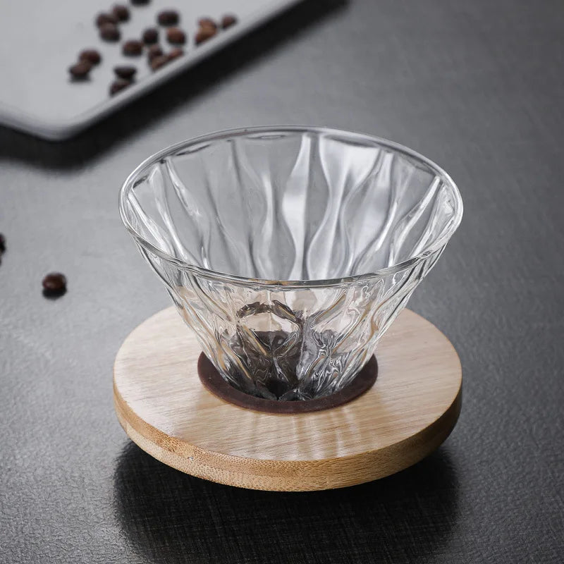 AILIHU Coffee Pot Glass Sharing Pot 60° Coffee Filter Cup Hand Brew Coffee Set Tools Support 500ML