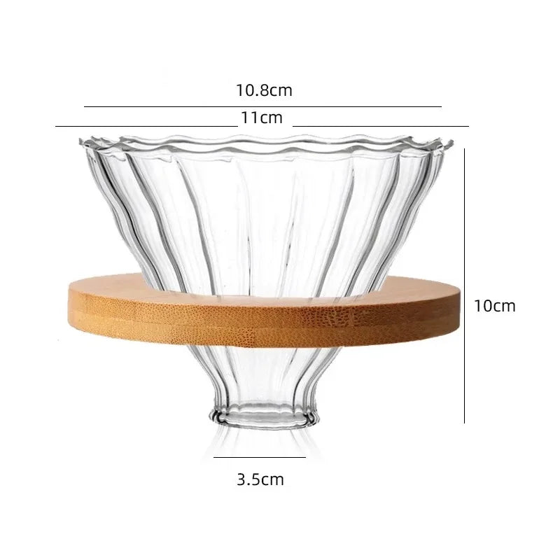 High-Quality Luxury Handmade Borosilicate Glass Coffee & Tea Pot Set – with Reusable Filter – Hand Drip & Percolator Function