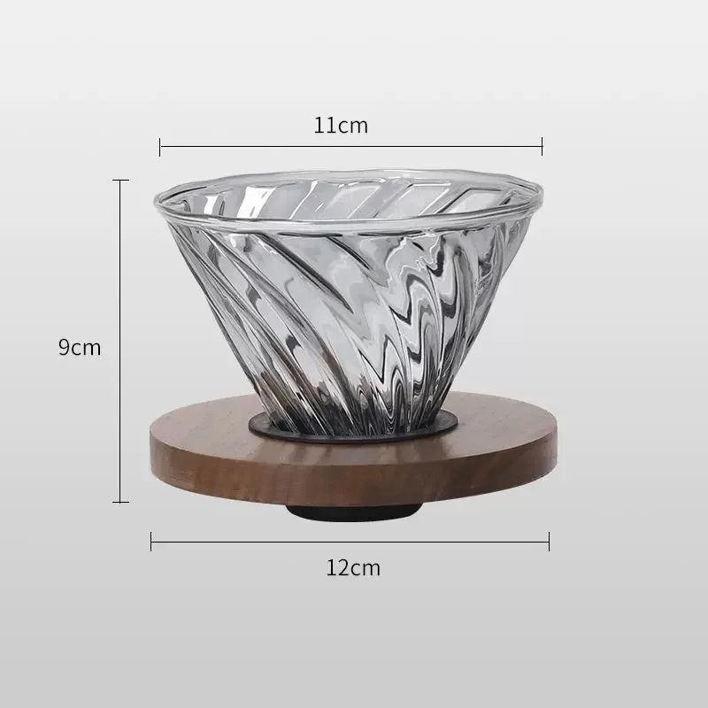 High-Quality Luxury Handmade Borosilicate Glass Coffee & Tea Pot Set – with Reusable Filter – Hand Drip & Percolator Function