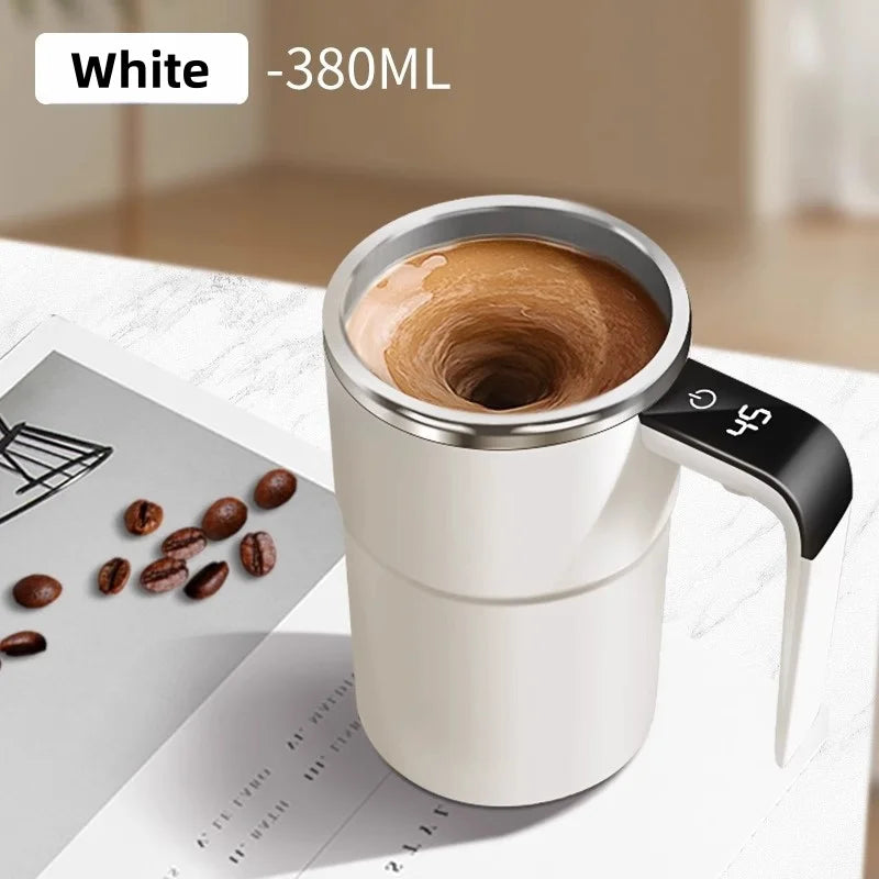 380ML Electric Coffee Self Mixing Mug IP67 Waterproof Coffee Stirring Mug USB Charging Digital Display Automatic Magnetic Cup
