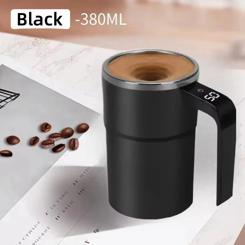 380ML Electric Coffee Self Mixing Mug IP67 Waterproof Coffee Stirring Mug USB Charging Digital Display Automatic Magnetic Cup